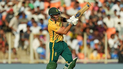 South Africa's captain Aiden Markram bats during the T20 World Cup cricket match