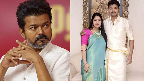 Vijay with wife Sangeetha