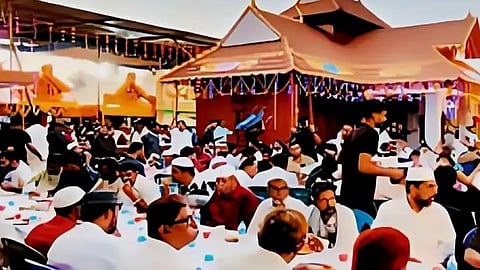 Communal Harmony: Temple hosts Iftar feast in its courtyard
