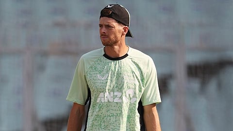 New Zealand captain Mitchell Santner IN TRAINING