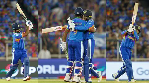 Sanju Samson, Abhishek Sharma batting