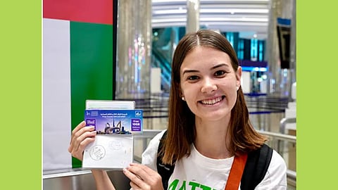 Dubai World Cup 30th anniversary passport stamp at airport for arriving passengers in UAE