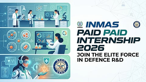 Ministry of Defence INMAS DRDO internship 2026 India paid internship engineering postgraduate students apply before April 30
