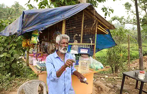 GOPALAN who lost job due to arrack ban , spoke against ak antony