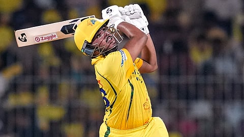 Chennai Super Kings' Ayush Mhatre plays a shot during an Indian Premier League (IPL) 2026 