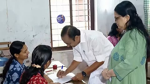 VD Satheesan in Polling Booth