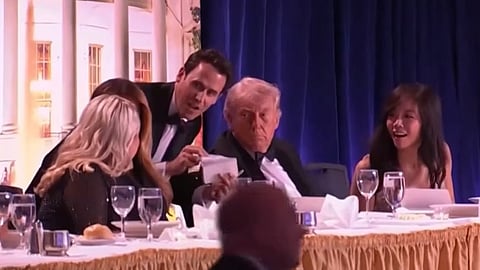 Shots fired during dinner; Trump evacuated from venue - footage
