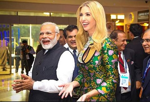 മോദി-ഇവാന്‍ക അത്താഴവിരുന്ന് ലൈവായി ചാനലില്‍; പ്രധാനമന്ത്രിയുടെ പരിപാടിയില്‍ വന്‍ സുരക്ഷാ വീഴ്ച