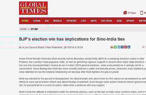 ഇന്ത്യ പഴയ ഇന്ത്യയല്ല, ബിജെപി വിജയത്തില്‍ ആശങ്കയുമായി ചൈന