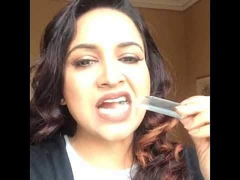 കുപ്പിച്ചില്ല് കടിച്ച് മുറിച്ച് ലെന; വീഡിയോ വയറലാകുന്നു