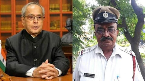 ആംബുലന്‍സിന് കടന്നു പോകുന്നതിനായി രാഷ്ട്രപതിയുടെ വാഹനം തടഞ്ഞ് പൊലീസുകാരന്‍