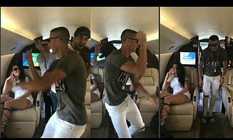 റൊണാള്‍ഡോയുടെ ആഘോഷം തീര്‍ന്നിട്ടില്ല; വിമാനത്തിലും ഡാന്‍സോടു ഡാന്‍സ്!