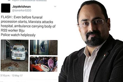 സമൂഹമാധ്യമങ്ങളിലൂടെ കലാപത്തിന് ആഹ്വാനം; രാജീവ് ചന്ദ്രശേഖരന്‍ എംപിക്കെതിരെ കേസെടുത്തു