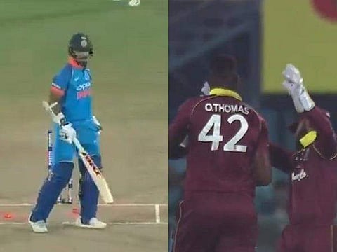 സഹതാരത്തെ തല്ലി വിന്‍ഡിസ് ബൗളര്‍; സംഭവം ആദ്യ വിക്കറ്റ് ആഘോഷത്തിനിടെ