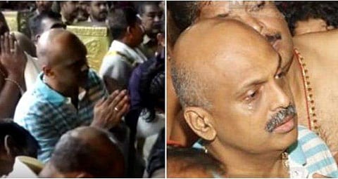 അയ്യപ്പന് മുന്നിൽ കണ്ണീരോടെ തൊഴുകൈകളുമായി ഐജി ശ്രീജിത്ത്