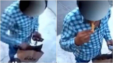 ഓര്‍ഡര്‍ ചെയ്ത പായ്ക്കറ്റില്‍ നിന്നും ഫ്രെഞ്ച്‌ഫ്രൈസ് എടുത്ത് കഴിച്ചു: യൂബര്‍ ഈറ്റ്‌സ് ഡലിവറി ബോയ്‌യുടെ വീഡിയോ വൈറല്‍