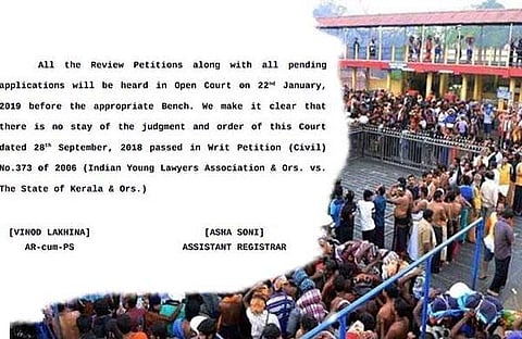 യുവതീ പ്രവേശനത്തിന് സ്റ്റേ ഇല്ല; മണ്ഡലം, മകരവിളക്കു കാലത്തും സംഘര്‍ഷം ഒഴിയില്ല