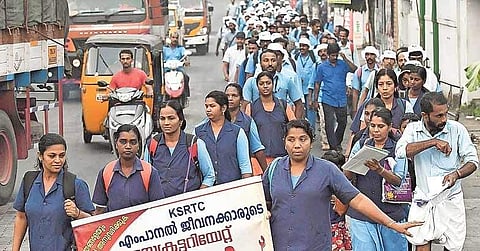 കെഎസ്ആർടിസി: പിരിച്ചുവിട്ട എംപാനൽ ജീവനക്കാരുടെ ലോങ് മാർച്ച് ഇന്ന് തലസ്ഥാനത്ത് 