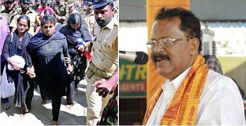 ശബരിമലയിലെത്തുന്നത് അധോലോക സംഘത്തിന്റെ പിന്തുണയോടെ ; ഇന്നലെ മലയിലെത്തിയത് ചാരപ്പണി നടത്തുന്ന സ്ത്രീകളെന്ന് ശ്രീധരന്‍പിള്ള 