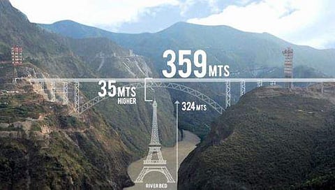 ഈഫല്‍ ഗോപുരത്തെക്കാളും ഉയരത്തിലാണ് ഈ പാലം; ഛനാബ് നദിക്ക് കുറുകെ ആര്‍ച്ച് ബ്രിഡ്ജ് നിര്‍മ്മിച്ച് റെയില്‍വേ (വീഡിയോ) 