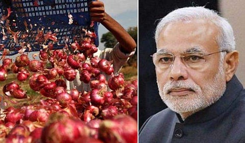 750 കിലോ ഉള്ളി വിറ്റത് 1064 രൂപയ്ക്ക്, നാല് മാസത്തെ അധ്വാനത്തിന് ലഭിച്ച കൂലി പ്രധാനമന്ത്രിക്ക് അയച്ച് കര്‍ഷകന്റെ പ്രതിഷേധം