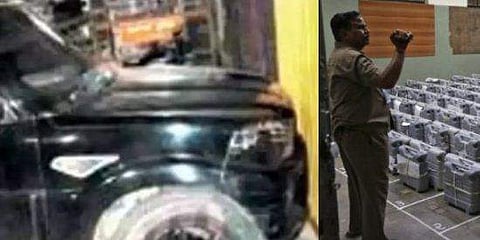 വോട്ടിങ് യന്ത്രം സൂക്ഷിച്ച കേന്ദ്രത്തിലേക്ക് കാറിടിച്ച് കയറ്റാന്‍ ശ്രമം; രണ്ട്‌പേര്‍ അറസ്റ്റില്‍