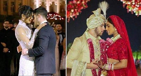 തൂവെള്ള ഗൗണില്‍ സുന്ദരിയായി പ്രിയങ്ക, ചുവന്ന ലഹങ്കയും കൊള്ളാം: ചിത്രങ്ങള്‍ പുറത്ത്