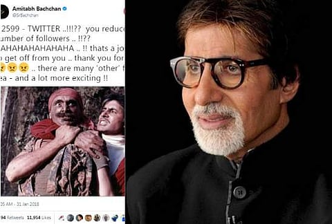 ട്വിറ്ററിനോടുടക്കി ബിഗ് ബി, ട്വിറ്റര്‍ നാളുകള്‍ അവസാനിപ്പിക്കാന്‍ സമയമായെന്ന് ട്വീറ്റ്