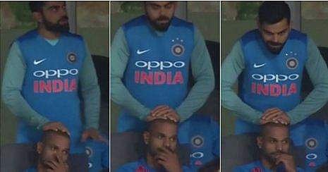 മറ്റാര്‍ക്ക് കിട്ടും ഇങ്ങനെ ഒരു നായകനെ? ധവാന് കോഹ് ലിയുടെ  വക ഫ്രീ മസാജ്