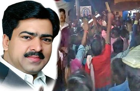 "അന്നു നല്‍കിയ വാഗ്ദാനങ്ങളെല്ലാം എവിടെ ?"  എംഎല്‍എയ്ക്ക് നേരെ ചെരിപ്പെറിഞ്ഞ് ജനക്കൂട്ടത്തിന്റെ പ്രതിഷേധം