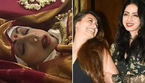 ചുവന്ന ലിപ്സ്റ്റിക്കും സിന്ദൂരവും ചാര്‍ത്തി അന്ത്യയാത്രക്കായി ശ്രീദേവിയെ ഒരുക്കിയത് റാണി മുഖര്‍ജിയും സംഘവും; ഒരുക്കം അഞ്ച് മിനിറ്റില്‍