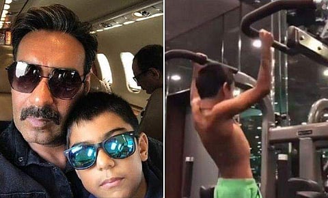വമ്പന്‍ താരങ്ങളെ മലര്‍ത്തിയടിച്ച് താരപുത്രന്റെ ഫിറ്റ്‌നസ് വീഡിയോ; കാജോളിനും അജയ് ദേവ്ഗണിനും അഭിമാനിക്കാം
