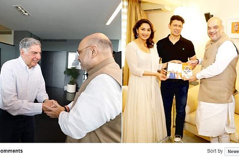 മാധുരി ദീക്ഷിത്, രത്തൻ ടാറ്റ എന്നിവരുമായി അമിത് ഷാ കുടിക്കാഴ്ച നടത്തി