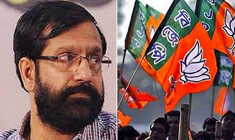 കത്തുവ സംഭവത്തില്‍ പ്രായശ്ചിത്തം; ക്ഷേത്രത്തില്‍ ശയനപ്രദക്ഷിണം നടത്താനെത്തിയ കെ.പി രാമനുണ്ണിയെ യുവമോര്‍ച്ച തടഞ്ഞു