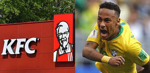 നെയ്മറിന്റെ ഉരുളല്‍ പരിഹാസ രൂപത്തില്‍ പരസ്യമാക്കി കെ.എഫ്.സി