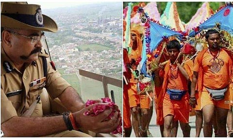 ഹെലികോപ്റ്ററില്‍ ശിവഭക്തര്‍ക്ക് മേല്‍ പുഷ്പവൃഷ്ടിയുമായി എഡിജിപി; യുപിയില്‍ വിവാദം, ന്യായീകരിച്ച് പൊലീസ്