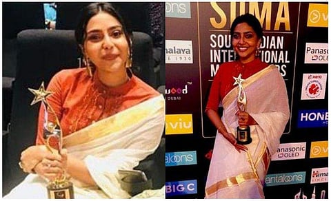  സൈമ അവാർഡ് നിശയിൽ ചേന്ദമംഗലം കൈത്തറി സാരിയണിഞ്ഞ് ഐശ്വര്യ ലക്ഷ്മി (ചിത്രങ്ങൾ) 