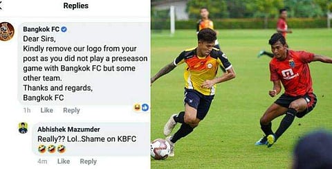 ബ്ലാസ്റ്റേഴ്‌സുമായി കളിച്ചിട്ടേയില്ല, പിന്നെങ്ങനെ തോല്‍പ്പിക്കും?  ലോഗോ നീക്കണമെന്ന്  ബാങ്കോക്ക് എഫ് സി ; മഞ്ഞപ്പട ചതിച്ചെന്ന് ആരാധകര്‍