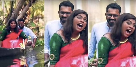 ഫോട്ടോ ഷൂട്ടിനിടെ വഞ്ചി മറഞ്ഞു ദമ്പതികള്‍ വെള്ളത്തില്‍; വെഡ്ഡിംഗ് വീഡിയോ വൈറല്‍