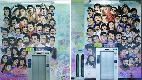 സിനിമ താരങ്ങള്‍ നിറഞ്ഞ് വൈറ്റില മെട്രോ സ്‌റ്റേഷന്‍; മലയാള സിനിമ ചരിത്രം വരച്ചിട്ട് മെട്രോ ചുമരുകള്‍; ചിത്രങ്ങള്‍