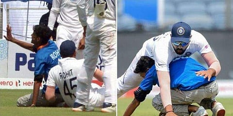 കാല്‍ തൊടാന്‍ ആരാധകന്റെ ശ്രമം, തലകുത്തി വീണ് ഹിറ്റ്മാന്‍; അവിടെ ഗാവസ്‌കറിന്റെ കലിപ്പ്‌