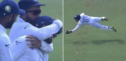 ഓഹ്, സാഹ! വീണ്ടും ഞെട്ടിച്ച് തകര്‍പ്പന്‍ ക്യാച്ച്; മുത്തം കൊടുത്ത് കോഹ് ലി