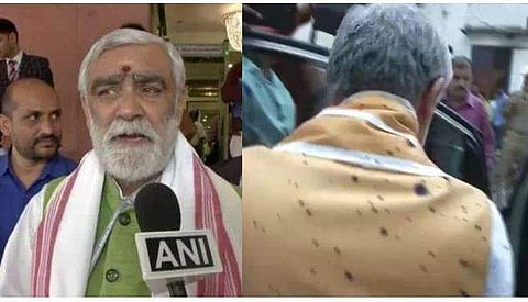 കേന്ദ്രമന്ത്രിക്ക് നേര്‍ക്ക് മഷിയേറ്; പ്രതിഷേധവുമായി യുവാക്കള്‍ ( വീഡിയോ)