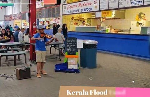 പ്രളയദുരിതത്തിൽ കേരളത്തിന്റെ കൈപിടിച്ച് ഈ പത്ത് വയസ്സുകാരനും; കാനഡയിലെ തെരുവിൽ നിന്നും സമാഹരിച്ചത് 65000 രൂപ (വിഡിയോ)