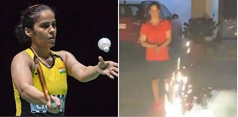 പൂത്തിരി കത്തിച്ച് സൈനയുടെ ദീപാവലി ആഘോഷം; ചോദ്യം ചെയ്ത് ആരാധകരുടെ പൊങ്കാല