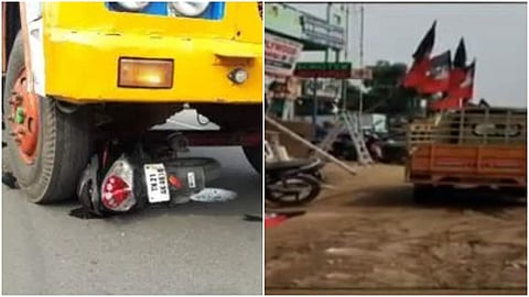 'അന്ന് ഹോര്‍ഡിങ്, ഇന്ന് കൊടിമരം'; 30കാരിയുടെ കാലിലൂടെ ട്രക്ക് കയറിയിറങ്ങി, തീവ്രപരിചരണവിഭാഗത്തില്‍, പ്രതിഷേധം