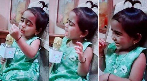 'എന്നെക്കൊണ്ട് വയ്യ', കൊഞ്ചി കൊഞ്ചി കണ്ണാന കണ്ണെ പാടി കുട്ടിപ്പാട്ടുകാരി, വൈറലായി വിഡിയോ 