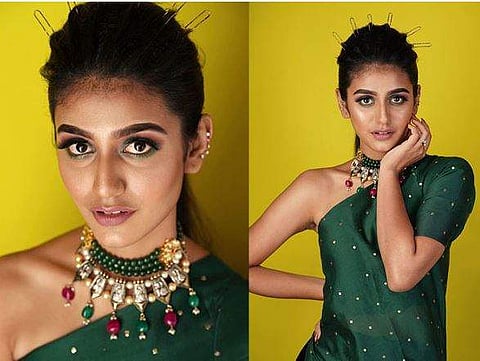 പച്ചപ്പട്ടില്‍ മനോഹരിയായി പ്രിയ വാര്യര്‍; സ്റ്റൈലിഷ് ചിത്രങ്ങള്‍ കാണാം