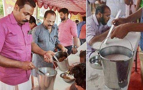 അയ്യപ്പൻമാർക്ക് സിപിഎം വക അന്നദാനം; പന്തലിട്ട് കഞ്ഞിയും പയറും വിളമ്പി ലോക്കൽ കമ്മിറ്റി