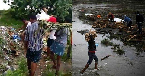 പ്രധാന റോഡിലൂടെ പോകുന്നതിന് വിലക്ക്; ദലിതന്റെ മൃതദേഹം ശ്മശാനത്തിലെത്തിച്ചത് അഴുക്കു ചാലിലൂടെ
